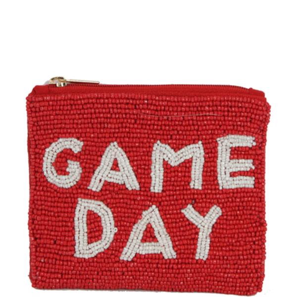 SEED BEAD GAME DAY COIN PURSE BAG
