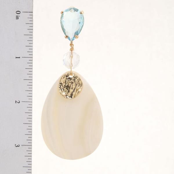 TEARDROP STONE TRANSPARENT BEAD DANGLE EARRING