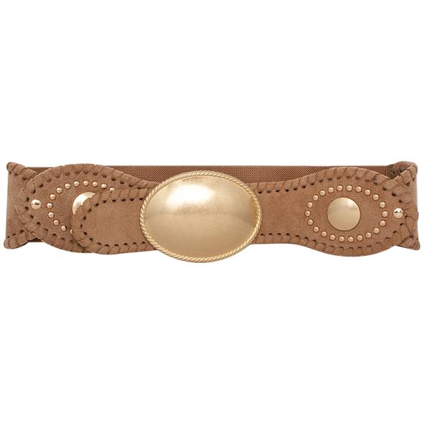 OVAL METAL STUD ELASTIC BELT