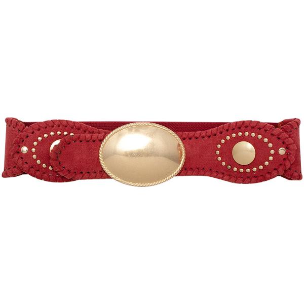 OVAL METAL STUD ELASTIC BELT