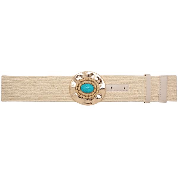 ROUND STONE BEAD METAL SHAPE BELT