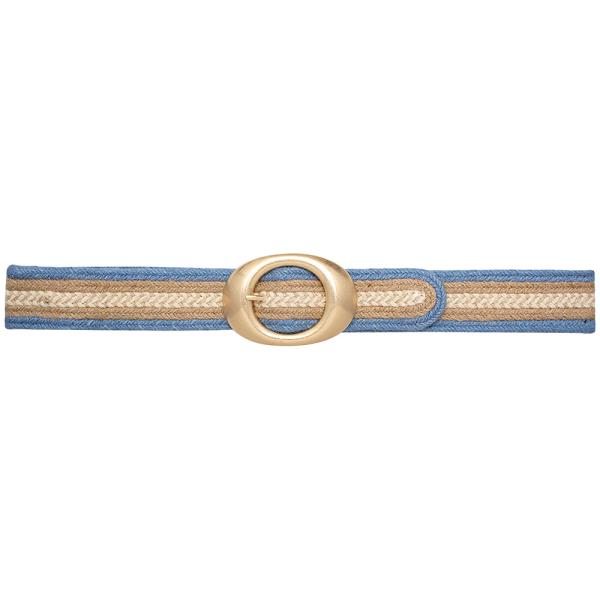 MULTI COLOR OVAL BUCKLE BELT