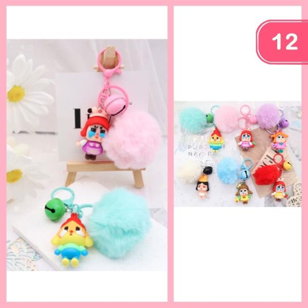 POM POM DOLL KEYCHAIN (12 UNITS)