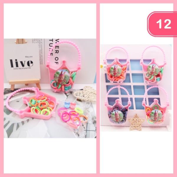 HAIR TIES AND MINI JAW HAIR CLIPS SET (12 UNITS)