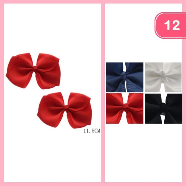 RIBBON HAIR BOW PIN (12 UNITS)