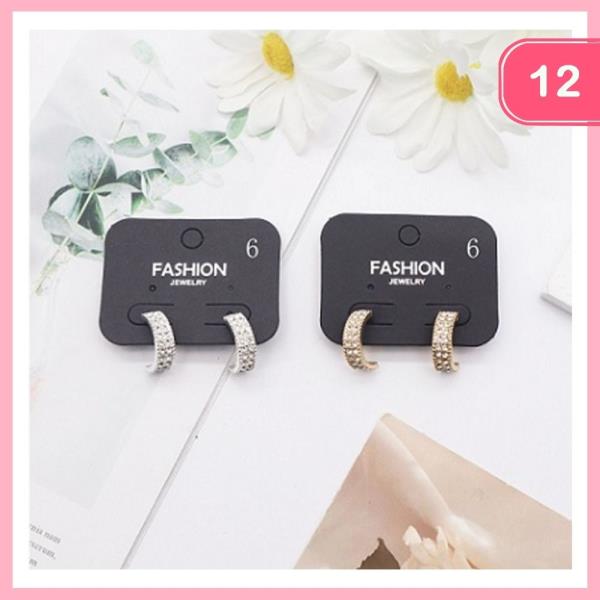 RHINESTONE HUGGIE EARRINGS (12 UNITS)