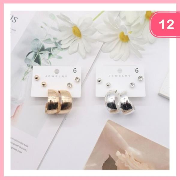 POST HOOP EARRING SET (12 UNITS)