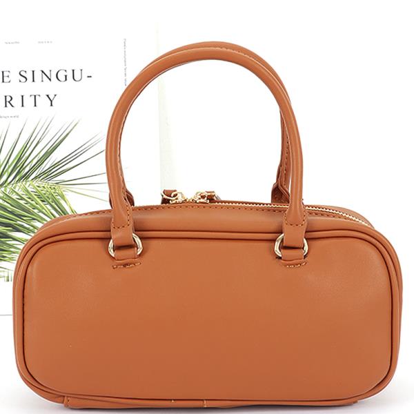TWO POCKETS FRONT ZIPPER SATCHEL BAG