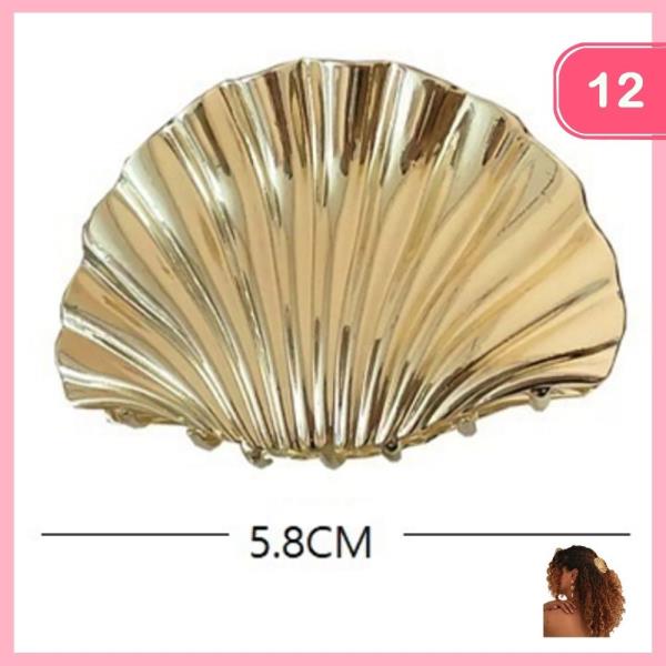 METAL SHELL HAIR CLAW CLIP (12 UNITS)