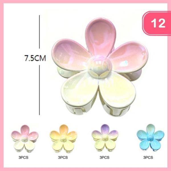 FLOWER HAIR CLAW CLIP (12 UNITS)
