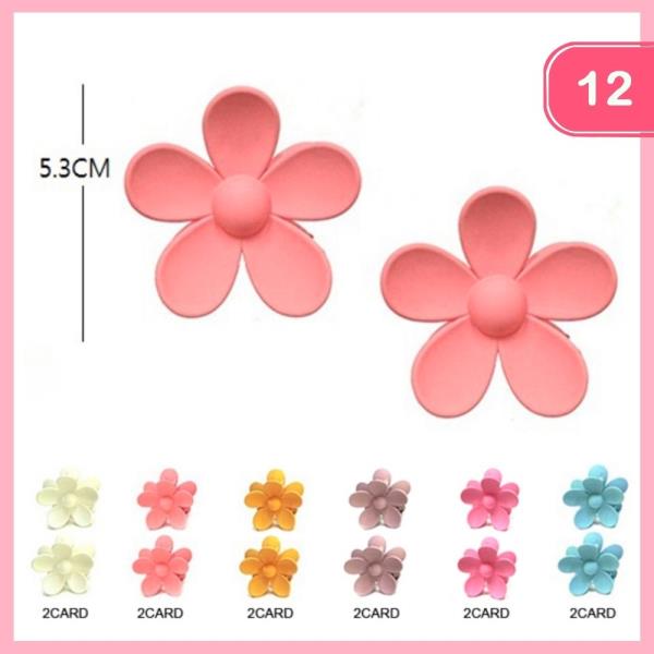 FLOWER HAIR CLAW CLIP (12 UNITS)