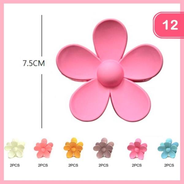 FLOWER HAIR CLAW CLIP (12 UNITS)