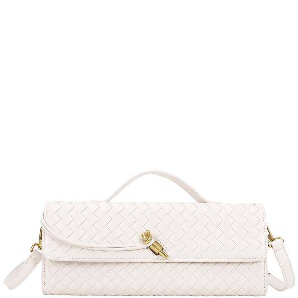 WOVEN FASHION HANDLE CLUTCH EVENING BAG W STRAP