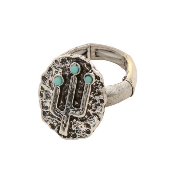 WESTERN STYLE CACTUS ROUND STRETCH RING
