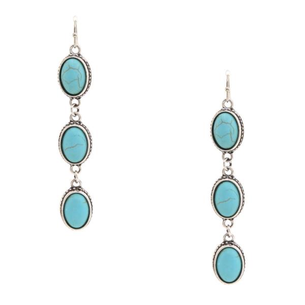 TRIPLE OVAL LINK DANGLE EARRING
