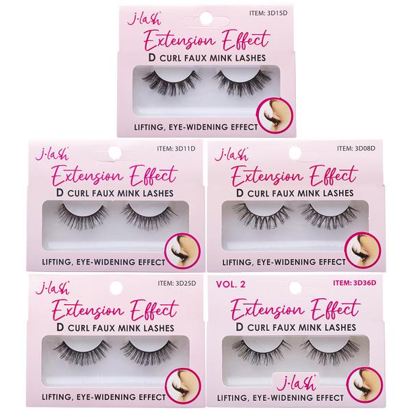 J LASH PREMIUM 3D FAUX MINK LASHES SET W DISPLAY