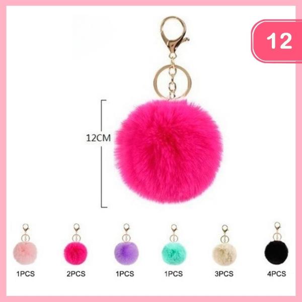 POM POM KEYCHAIN (12 UNITS)