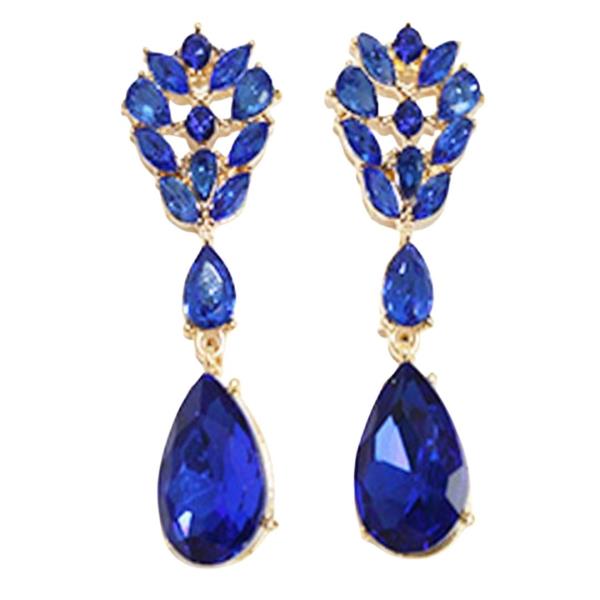 CRYSTAL RHINESTONE ART DECO TIERED DANGLE EARRING