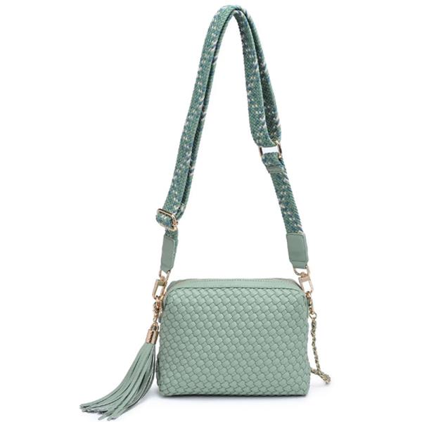 WOVEN DESIGN ROXANA CROSSBODY BAG