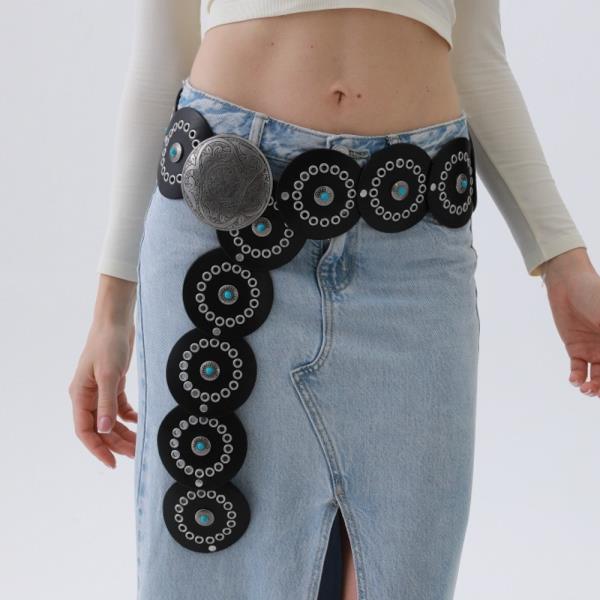 WESTERN CIRCLE BELT TURQUOISE EMBELLISHED