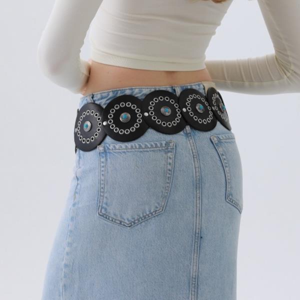 WESTERN CIRCLE BELT TURQUOISE EMBELLISHED