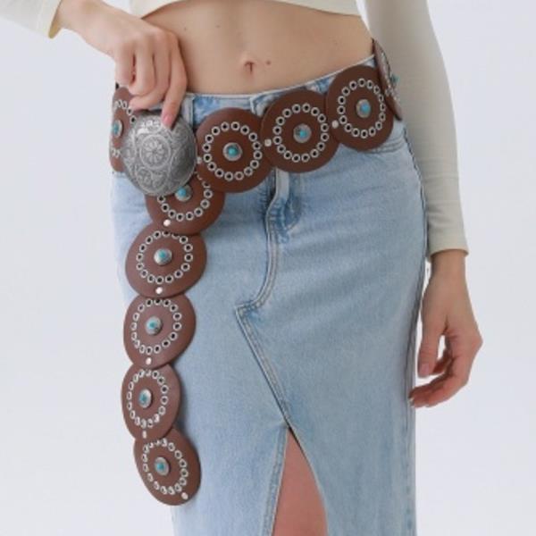 WESTERN CIRCLE BELT TURQUOISE EMBELLISHED