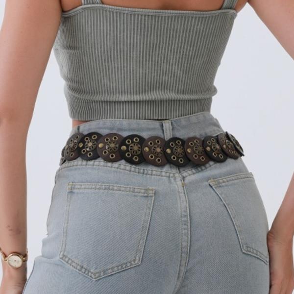 COWBOY DISC BELT DUAL TONE RUSTIC