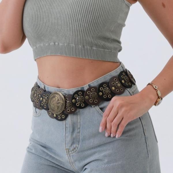 COWBOY DISC BELT DUAL TONE RUSTIC