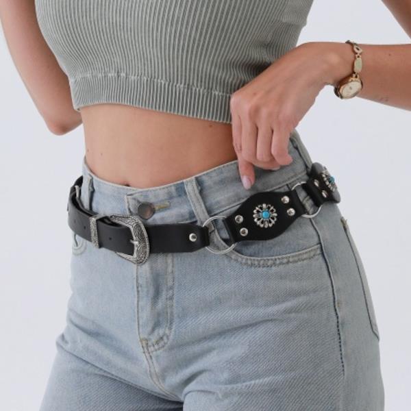 BOHO CHIC BELT TURQUOISE EMBELLISHED