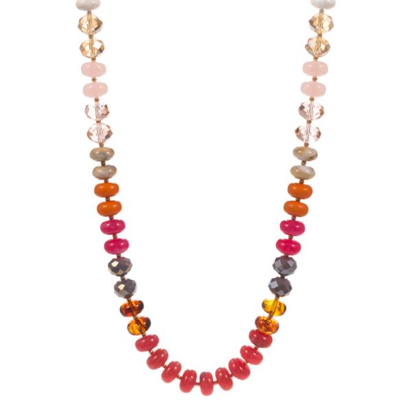 MULTI COLOR CRYSTAL NATURAL STONE BEAD NECKLACE