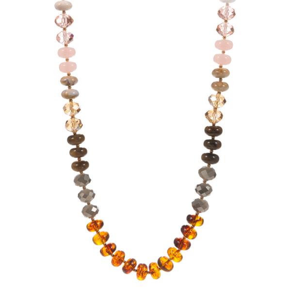 MULTI COLOR CRYSTAL NATURAL STONE BEAD NECKLACE