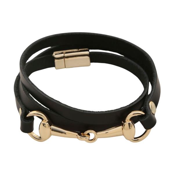 HORSEBIT PU LEATHER WRAP BRACELET