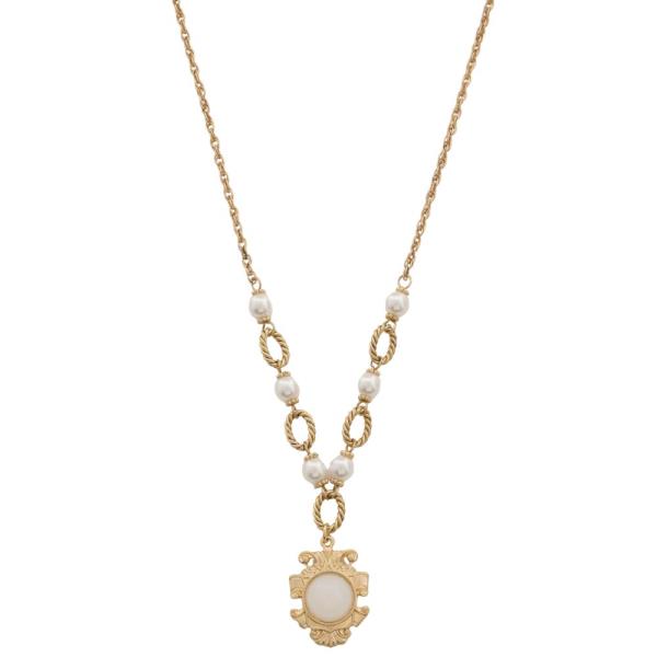 METAL PEARL PENDANT NECKLACE