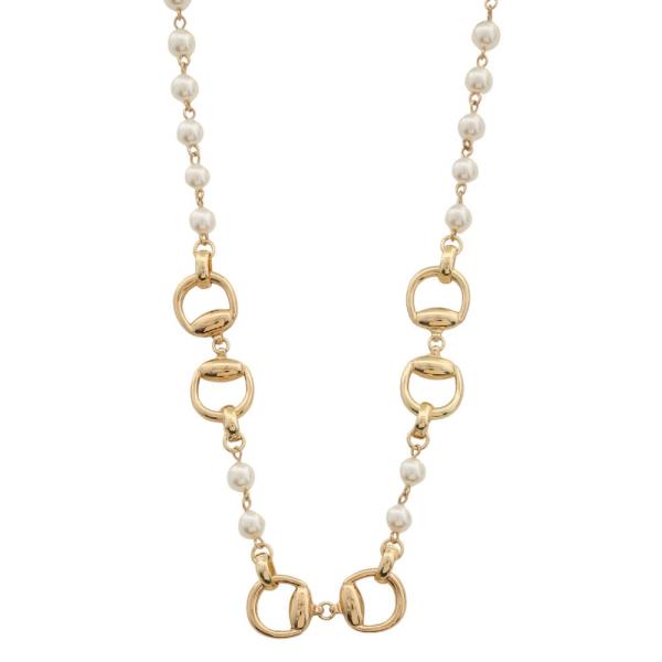 HORSEBIT PEARL BEAD NECKLACE