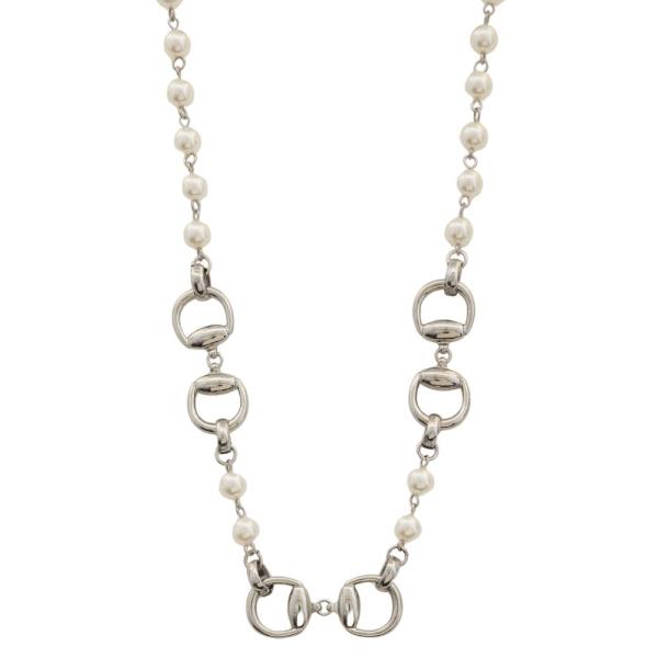 HORSEBIT PEARL BEAD NECKLACE