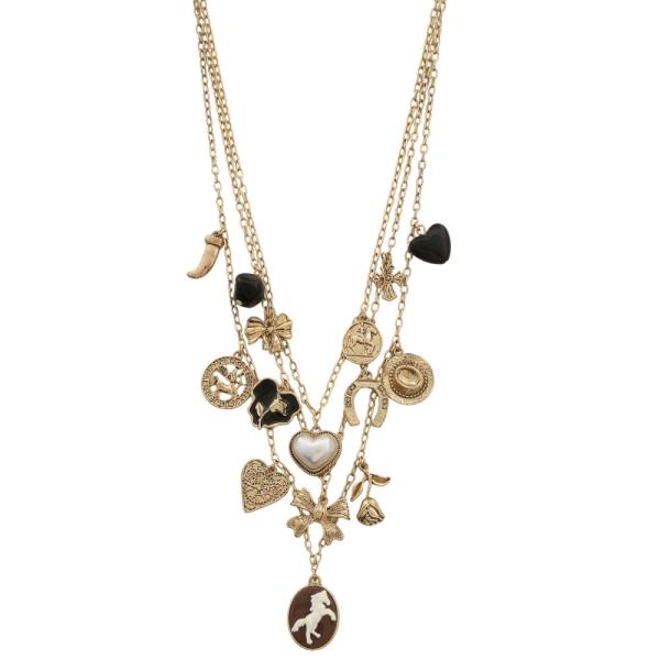 WESTERN MULTI CHARM LAYERED NECKLACE
