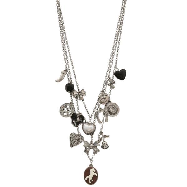 WESTERN MULTI CHARM LAYERED NECKLACE