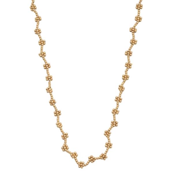 DAINTY FLOWER BEADED NECKLACE