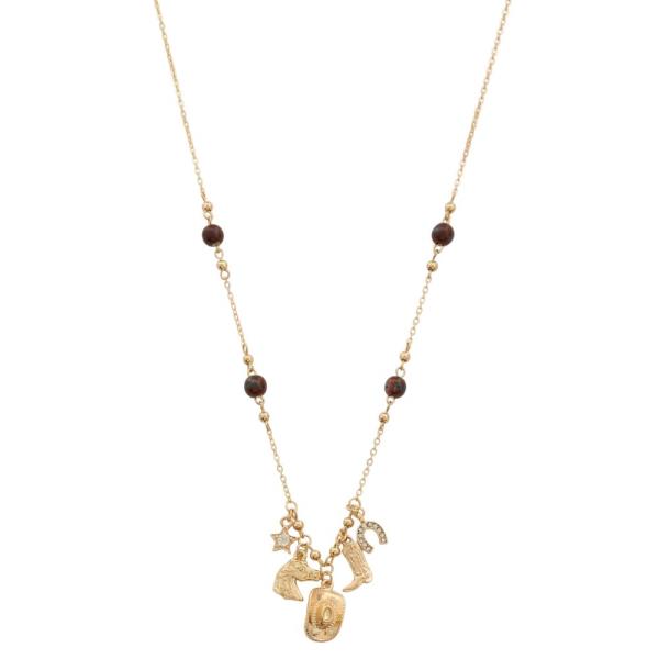 WESTERN CHARMS BALL BEAD NECKLACE