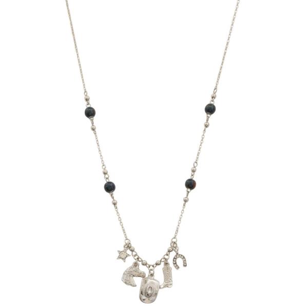 WESTERN CHARMS BALL BEAD NECKLACE