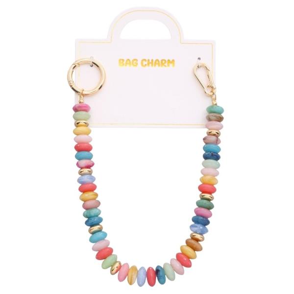 COLOR BEAD BAG CHARM CHAIN