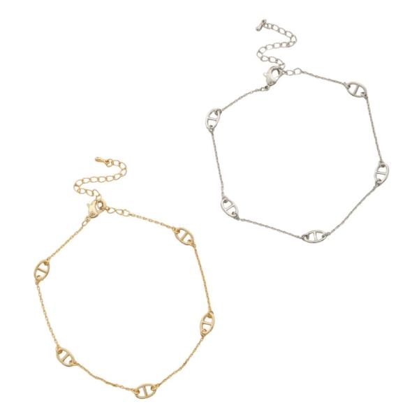 OVAL LINK DAINTY METAL BRACELET