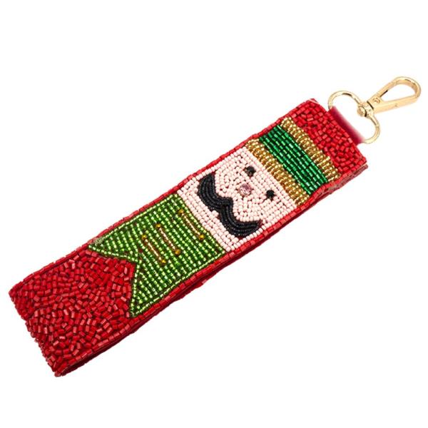SEED BEAD NUTCRACKER HAND KEYCHAIN