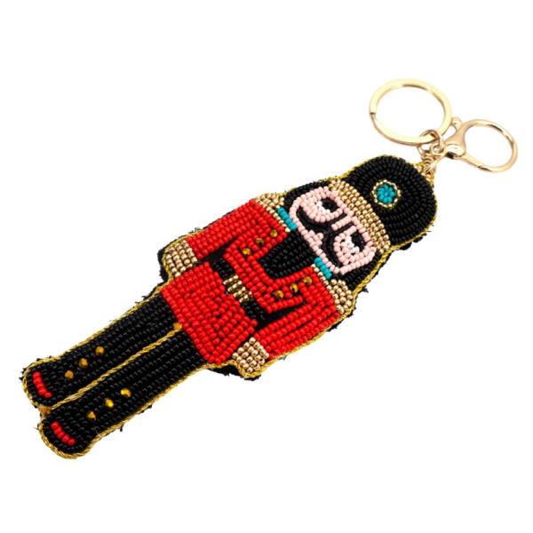 NUTCRACKER SEED BEAD KEYCHAIN