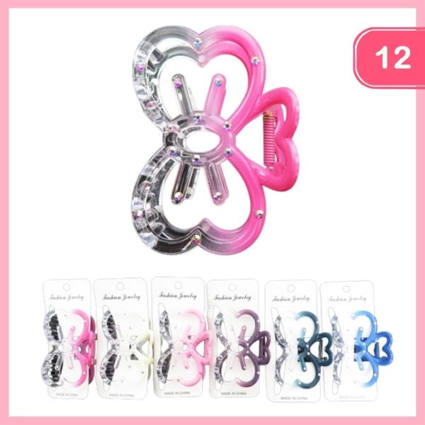 BOW HAIR CLAW CLIP (12 UNITS)