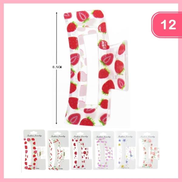 FRUIT HAIR CLAW CLIP (12 UNITS)