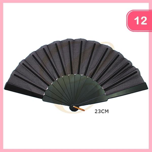 SOLID COLOR HAND FAN (12 UNITS)