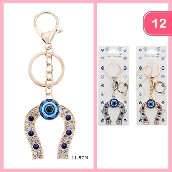 HORSESHOE EVIL EYE KEYCHAIN (12 UNITS)