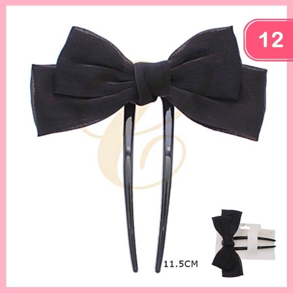 BOW HAIR U SHAPE HAIR STICK (12 UNITS)