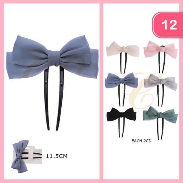 BOW HAIR U SHAPE HAIR STICK (12 UNITS)